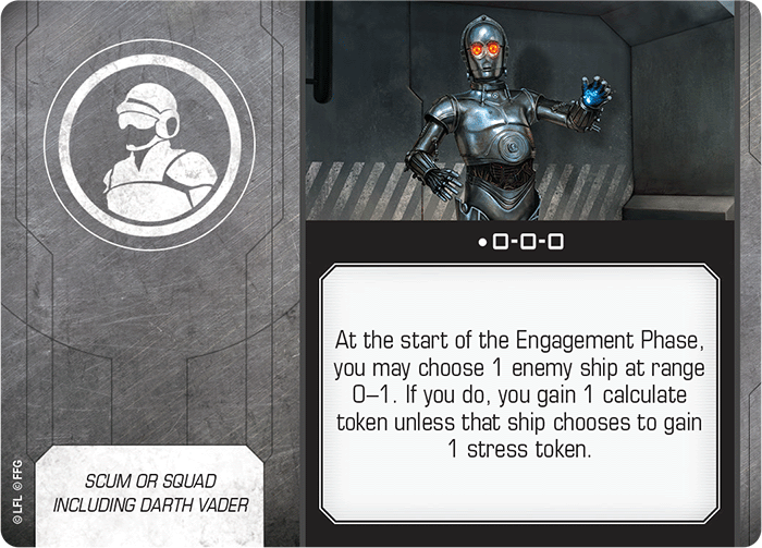 X-Wing Miniatures 0-0-0 Crew Upgrades