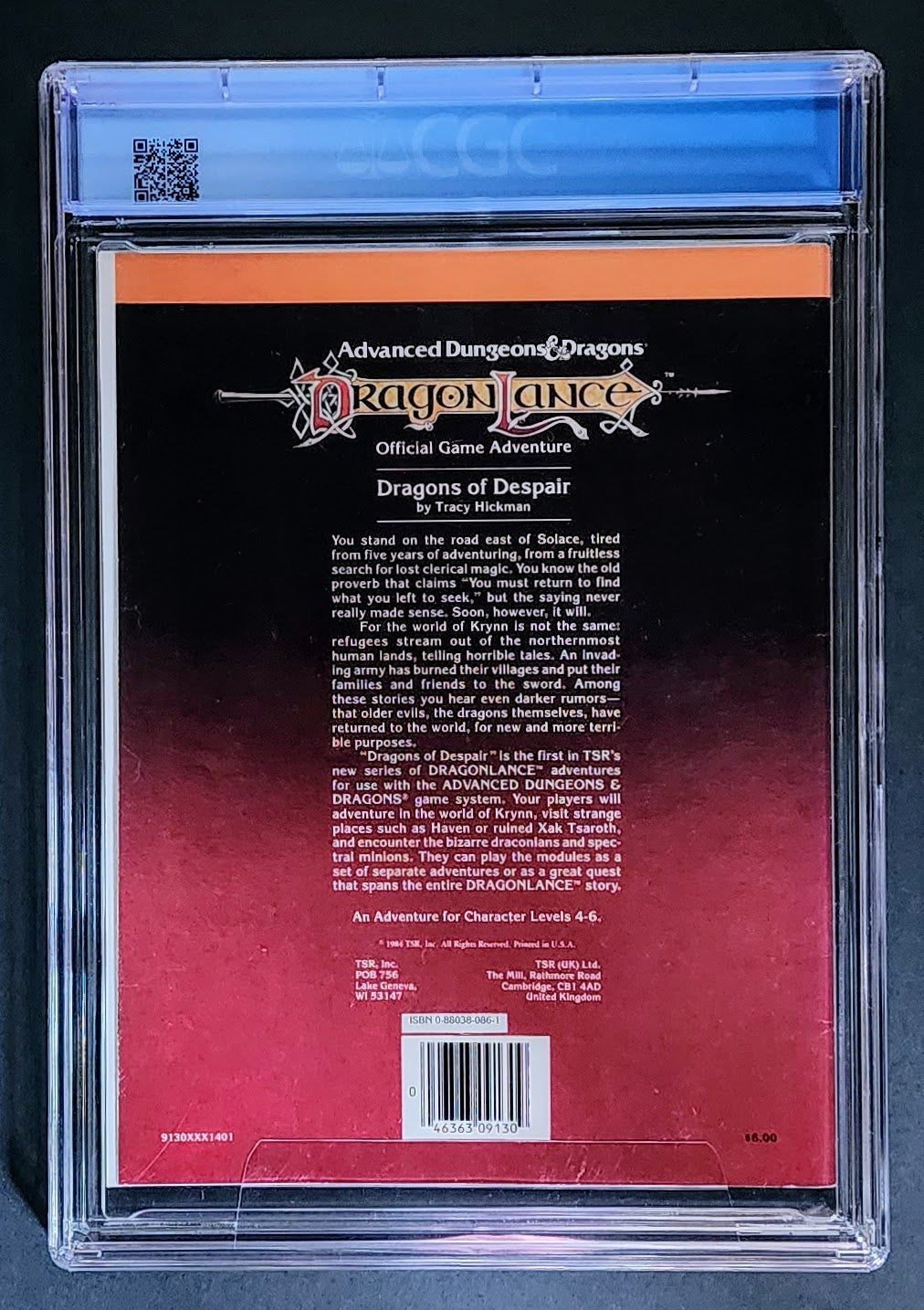 CGC 8.5 AD&D Dragonlance Dragons of Despair DL1 Module (1ST PRINT)