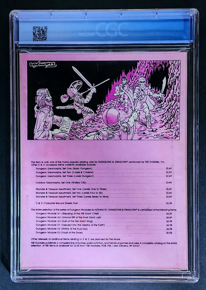 CGC 4.5 Advanced Dungeons & Dragons Vault of the Drow D3 Module (FIRST Printing)