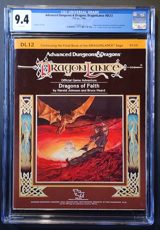 CGC 9.4 AD&D Dragonlance Dragons of Faith DL12 Module (1ST PRINT)