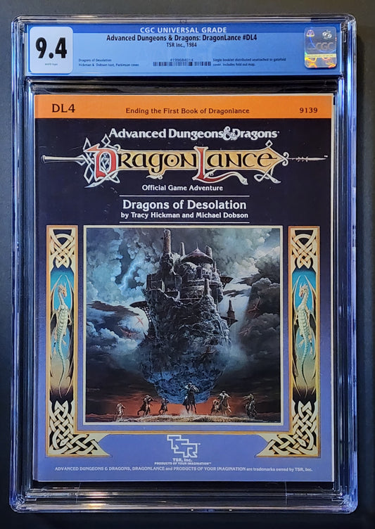 CGC 9.4 AD&D Dragonlance Dragons of Desolation DL4 Module (1ST PRINT)