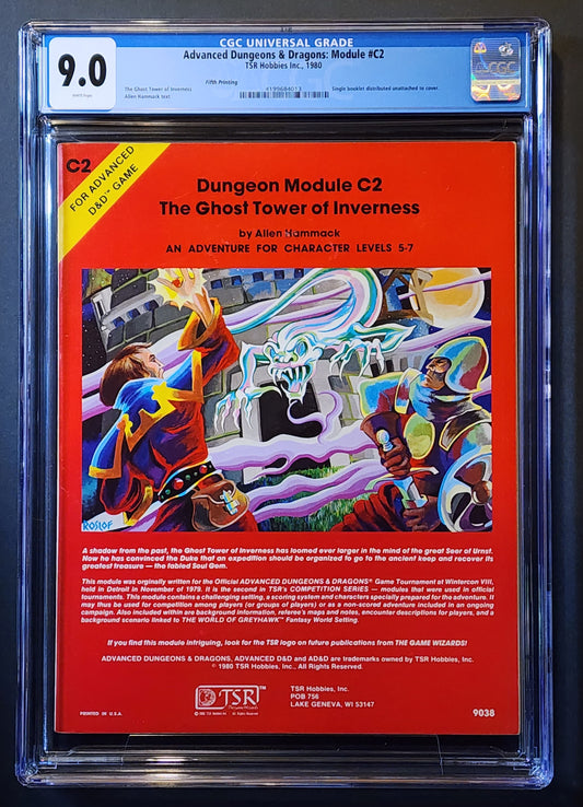 CGC 9.0 Advanced Dungeons & Dragons Ghost Tower of Inverness C2 Module (5th Prt)