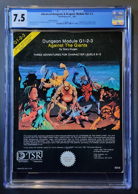 CGC 7.5 Advanced Dungeons & Dragons Against the Giants G1-2-3 Module (4th Print)