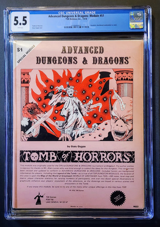 CGC 5.5 Advanced Dungeons & Dragons Tomb of Horrors S1 Module (FIRST Printing)