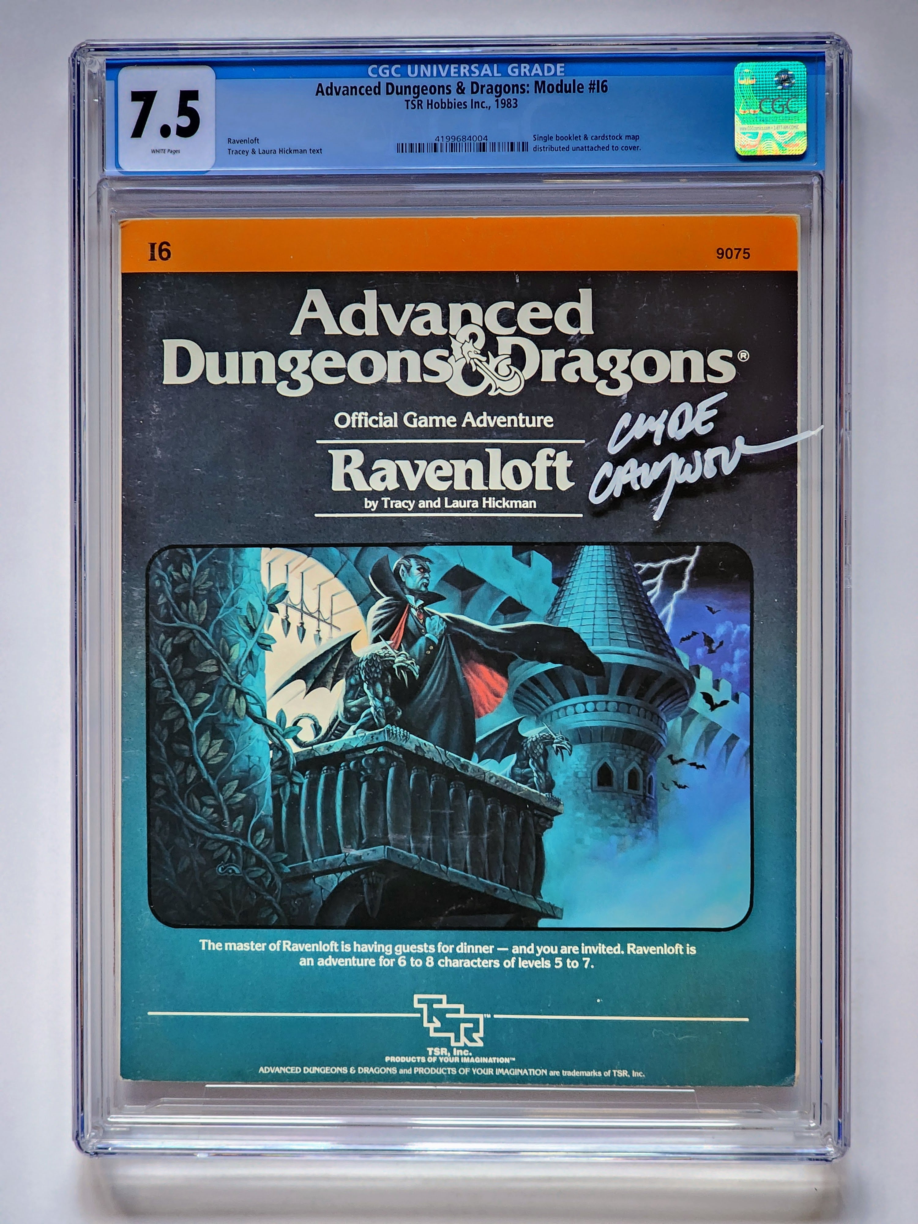 Ravenloft Module CGC 7.5 AD&D Ravenloft I6 Module Strahd Cover (SIGNED BY CLYDE CALDWEL ...