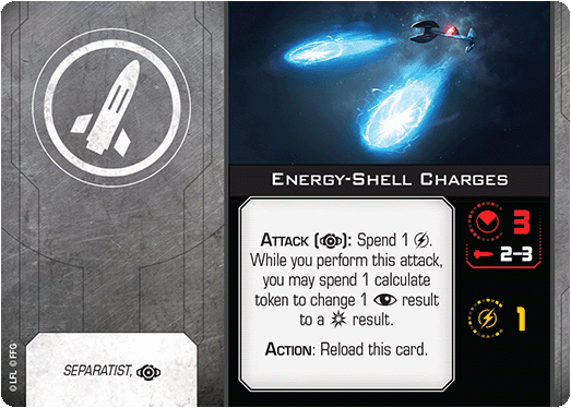 X-Wing Miniatures Energy-Shell Charges Missile Upgrades
