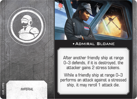 X-Wing Miniatures Admiral Sloane Crew Upgrades