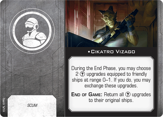 X-Wing Miniatures Cikatro Vizago Crew Upgrades