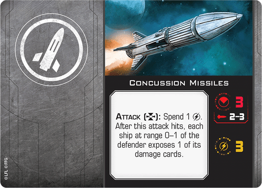 X-Wing Miniatures Concussion Missiles Missile Upgrades