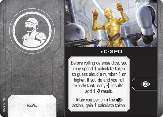 X-Wing Miniatures C-3PO (Rebel) Crew Upgrades