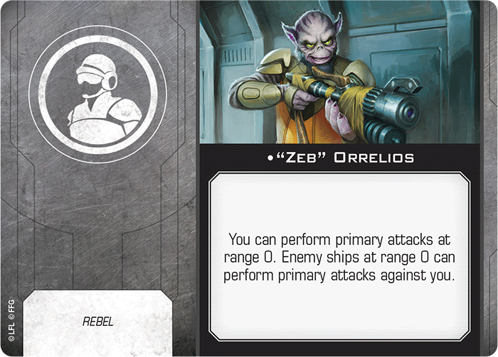 X-Wing Miniatures "Zeb" Orrelios Crew Upgrades