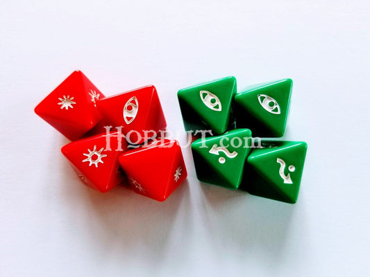 X-Wing Miniatures Attack and Defense Dice Set (4 Green, 4 Red)